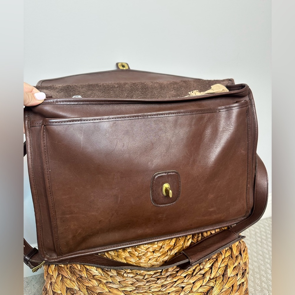 Vintage Coach Beekman 5266 Mocha dark brown leather briefcase bag made in USA - Picture 7 of 11